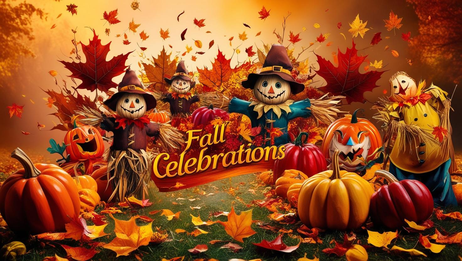 A vibrant fall celebration scene