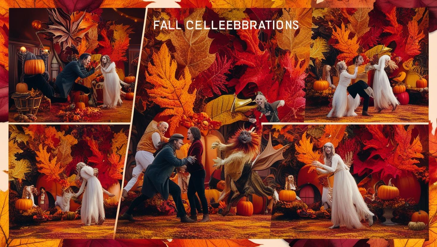 A vibrant fall celebration scene