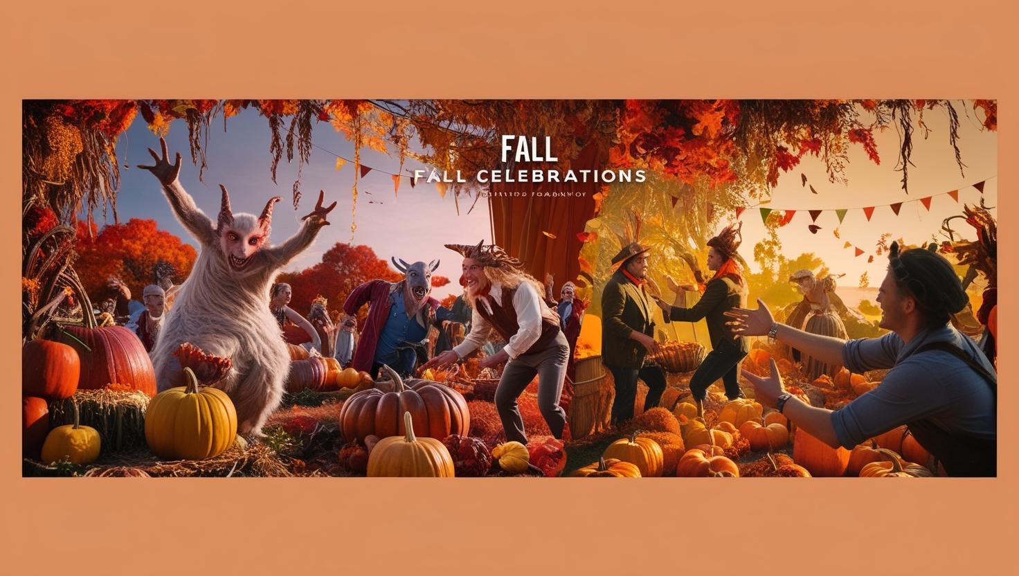 A vibrant fall celebration scene