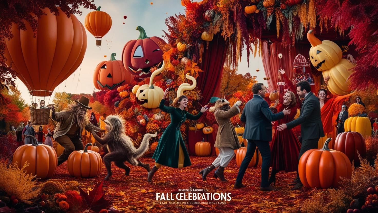 A vibrant fall celebration scene