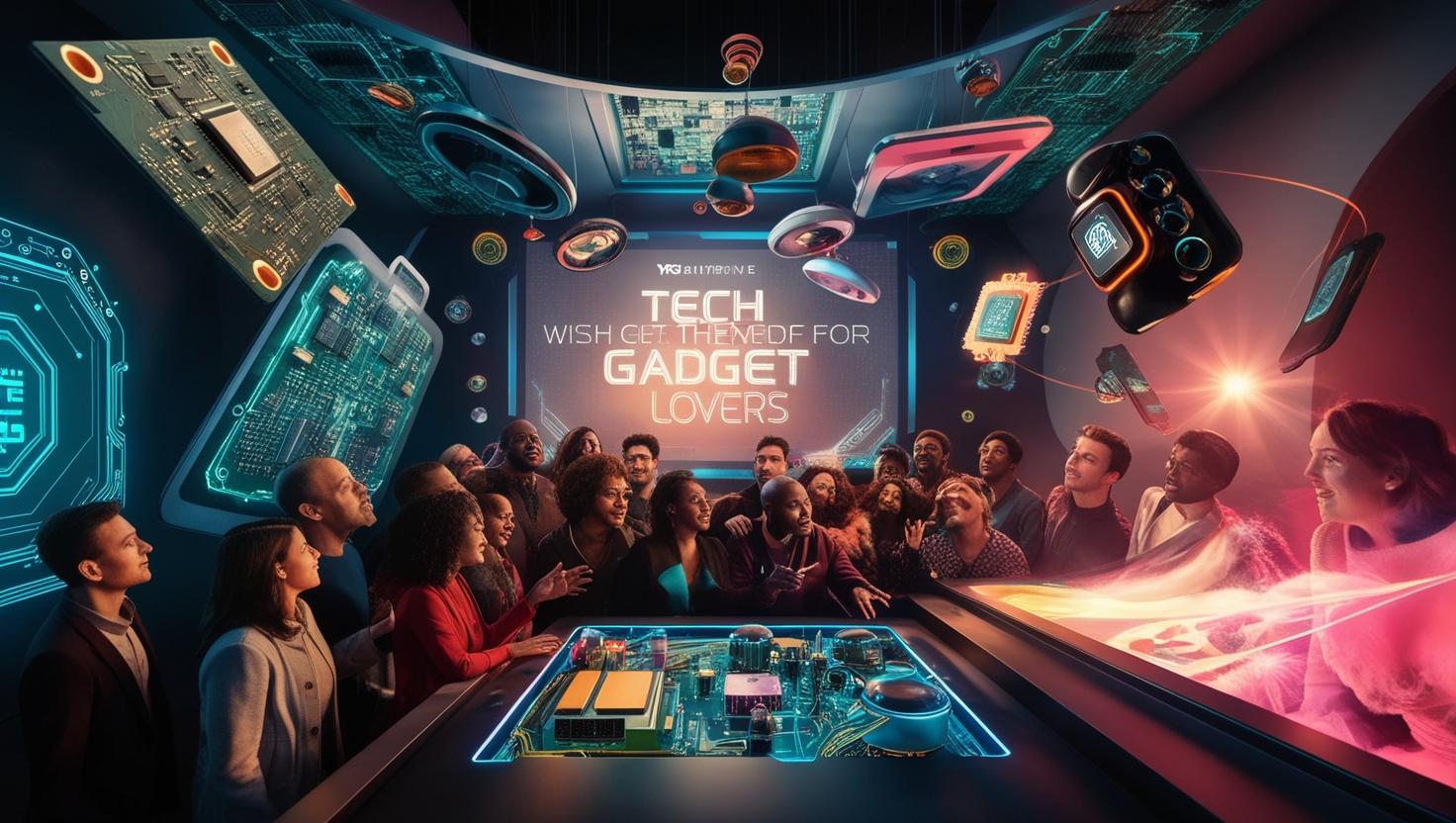 Gadget lovers celebrating technology